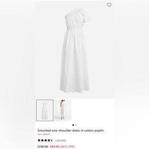 Brand new J Crew One Shoulder Dress in Cotton Poplin